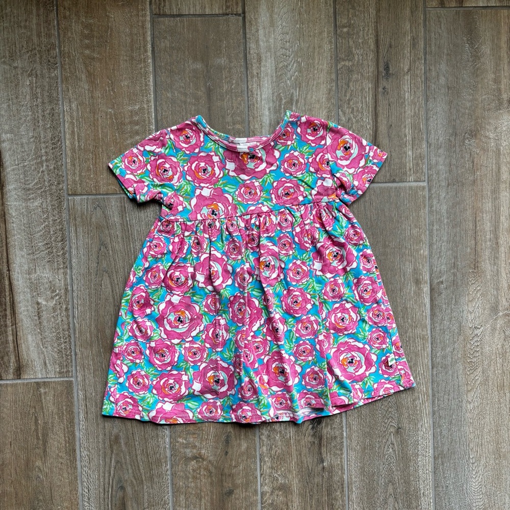 Lolly Wolly Doodle Pink and Green Rosette Dress Size 2/3 (XS) - Picture 1 of 5